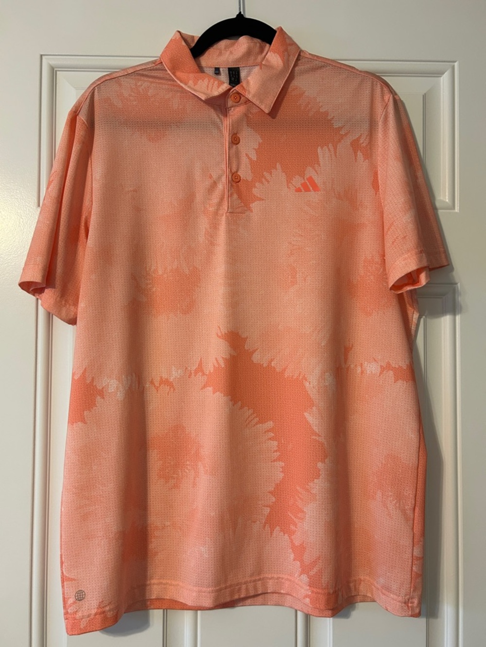 adidas Men’s Coral Tie-Dye Polo Shirt